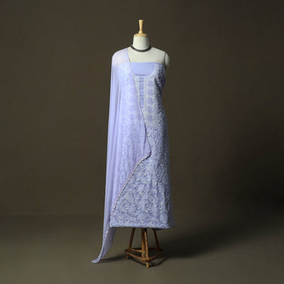 Lucknowi hand embroidered cotton chikankari 3pc unstitched