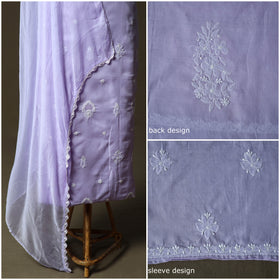 Purple - lucknowi hand embroidered cotton chikankari 3pc