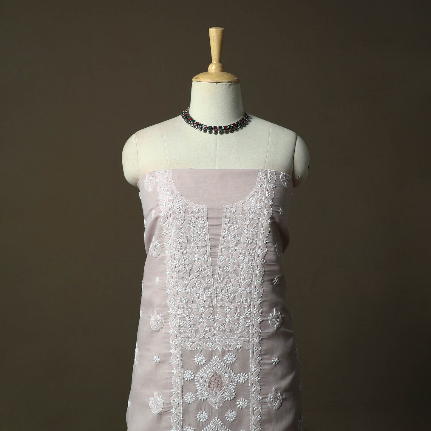 Purple - lucknowi hand embroidered cotton chikankari 3pc