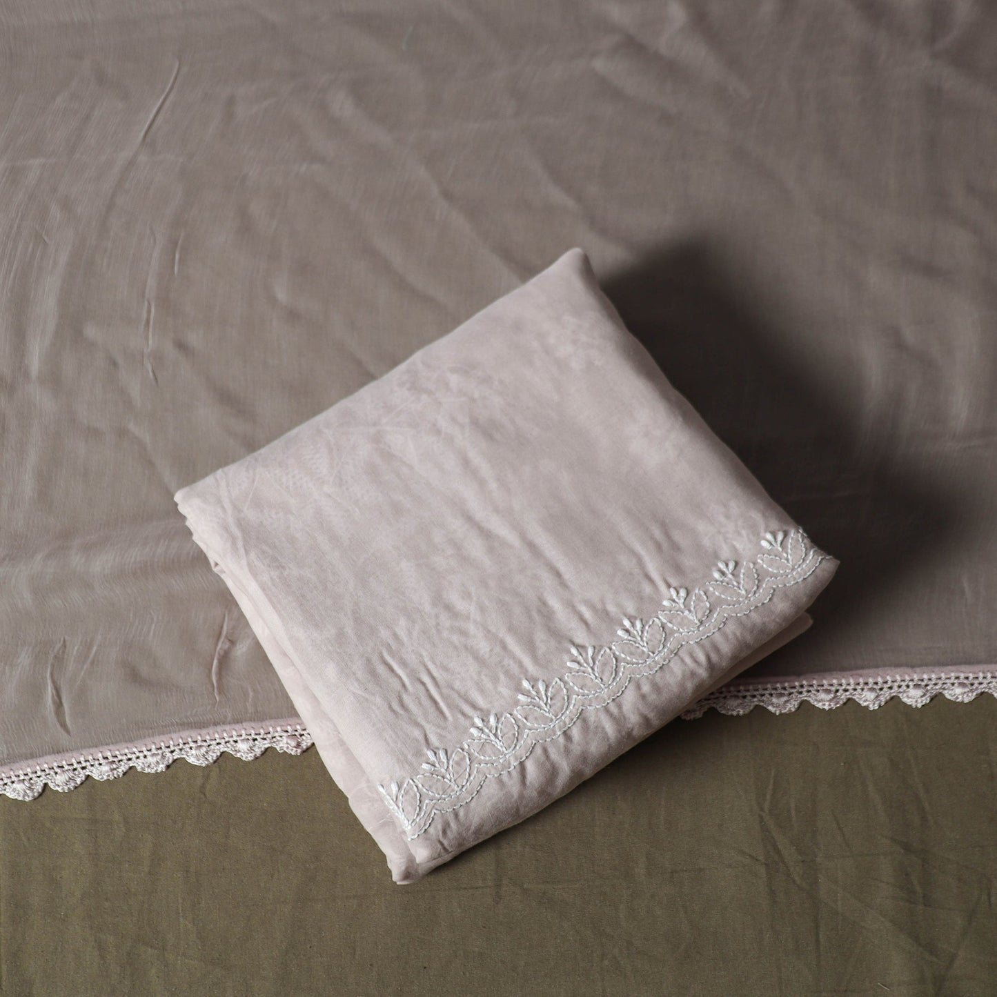 Purple - lucknowi hand embroidered cotton chikankari 3pc