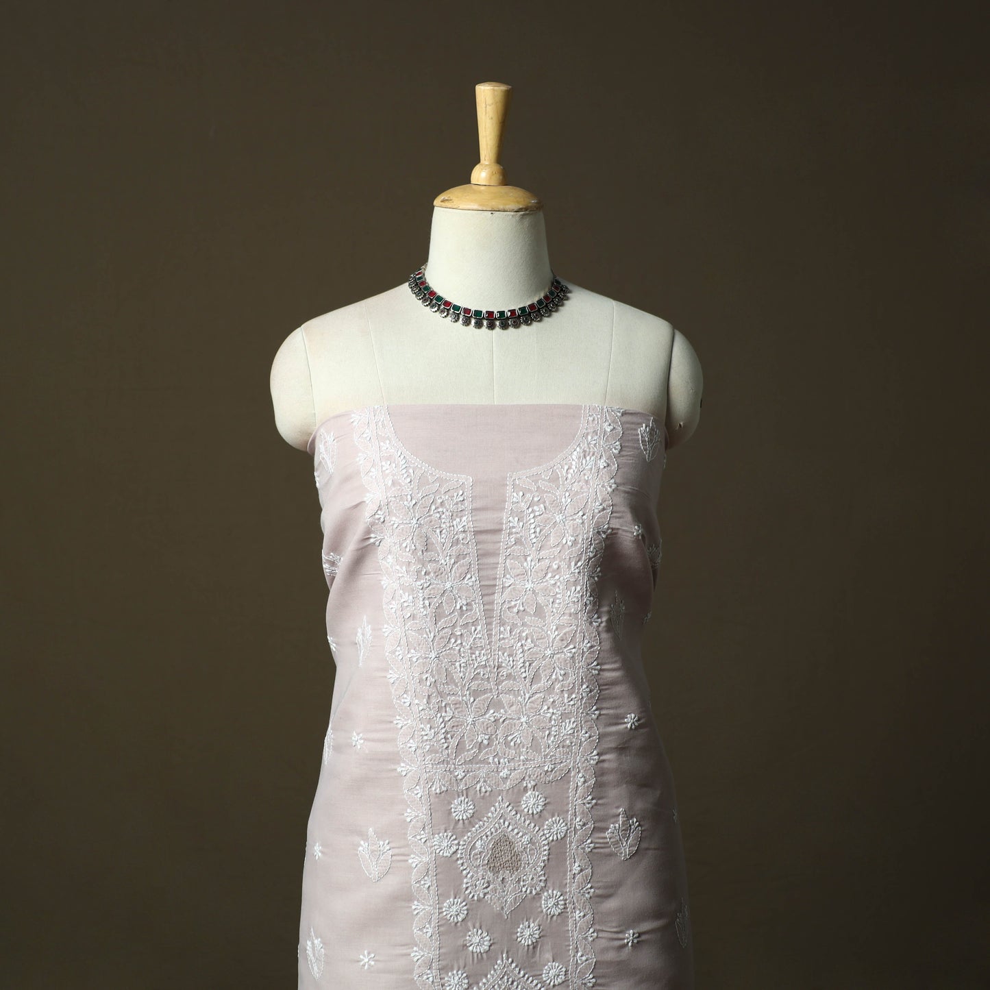 Purple - lucknowi hand embroidered cotton chikankari 3pc