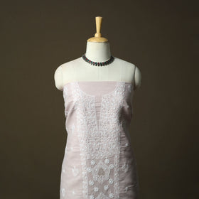 Purple - lucknowi hand embroidered cotton chikankari 3pc