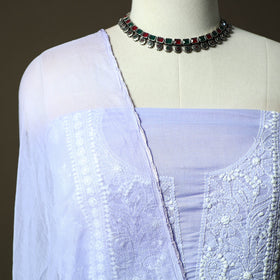 Purple - lucknowi hand embroidered cotton chikankari 3pc