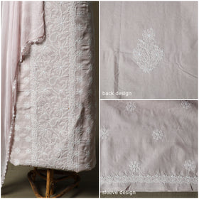 Purple - lucknowi hand embroidered cotton chikankari 3pc