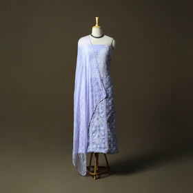 Purple - lucknowi hand embroidered cotton chikankari 3pc