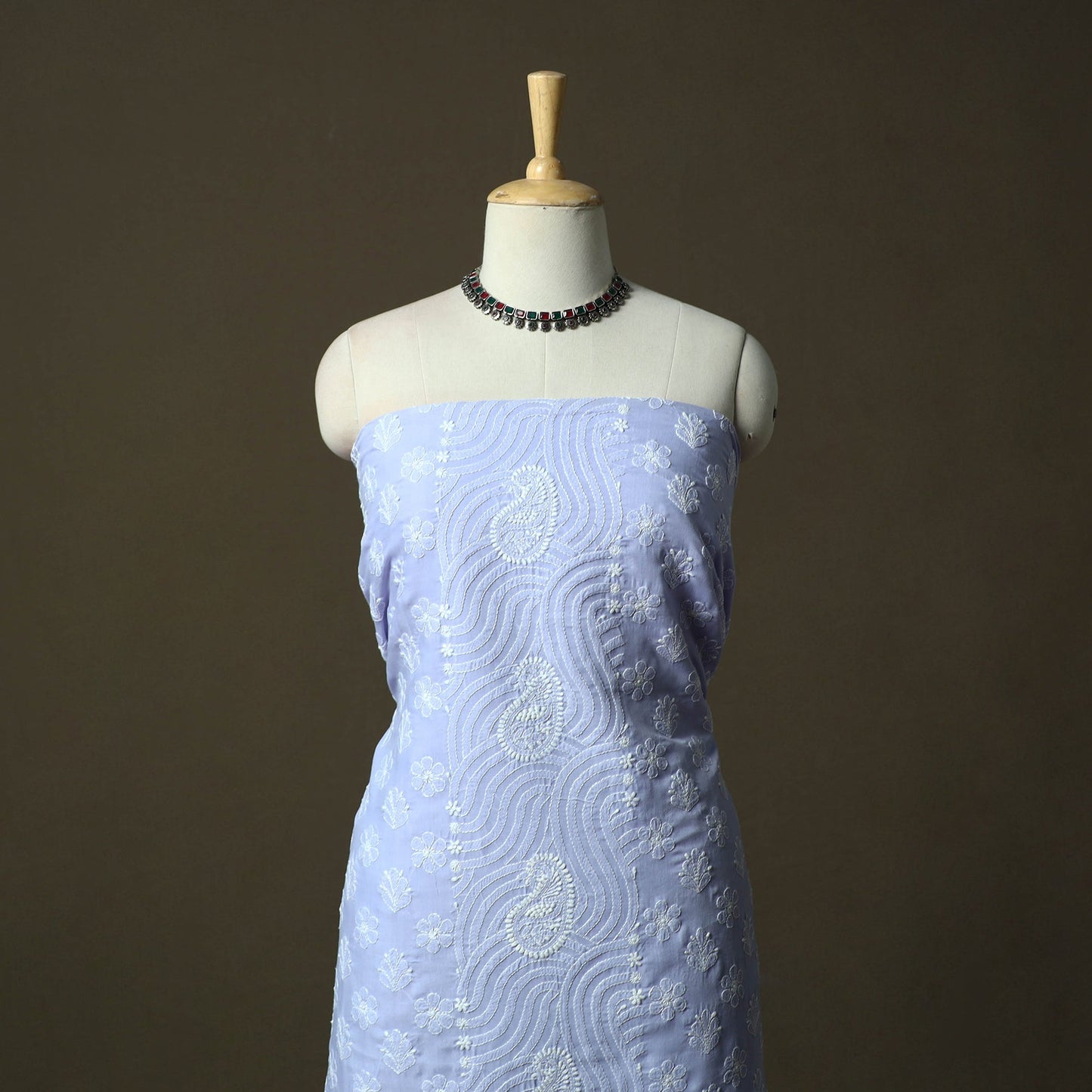 Lucknowi hand embroidered cotton chikankari 3pc unstitched