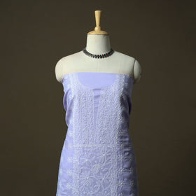 Purple - lucknowi hand embroidered cotton chikankari 3pc