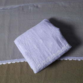 Purple - lucknowi hand embroidered cotton chikankari 3pc