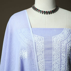 Lucknowi hand embroidered kota doria cotton chikankari 2pc
