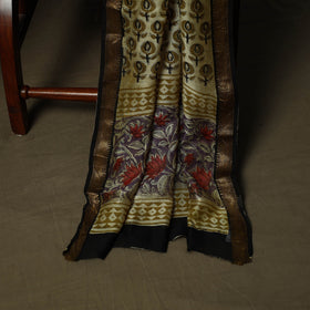 Maheshwari silk hand block bagru print 3pc unstitched dress