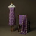Maheshwari silk hand block bagru print 3pc unstitched dress