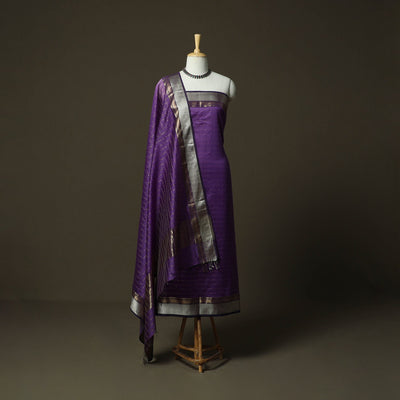 Maheshwari silk handloom zari stripes 2pc unstitched dress