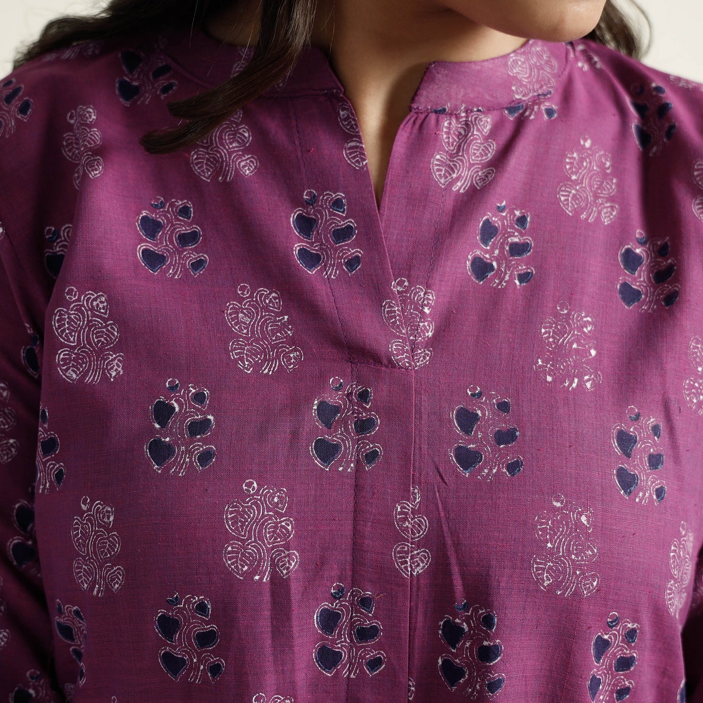 Block Print Handwoven Cotton A-Line Mangalagiri Kurta 11   