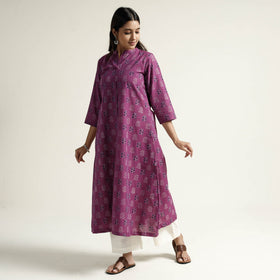 Block Print Handwoven Cotton A-Line Mangalagiri Kurta 11   