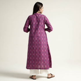 Block Print Handwoven Cotton A-Line Mangalagiri Kurta 11  