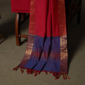 Mangalagiri cotton 3pc unstitched dress material with zari