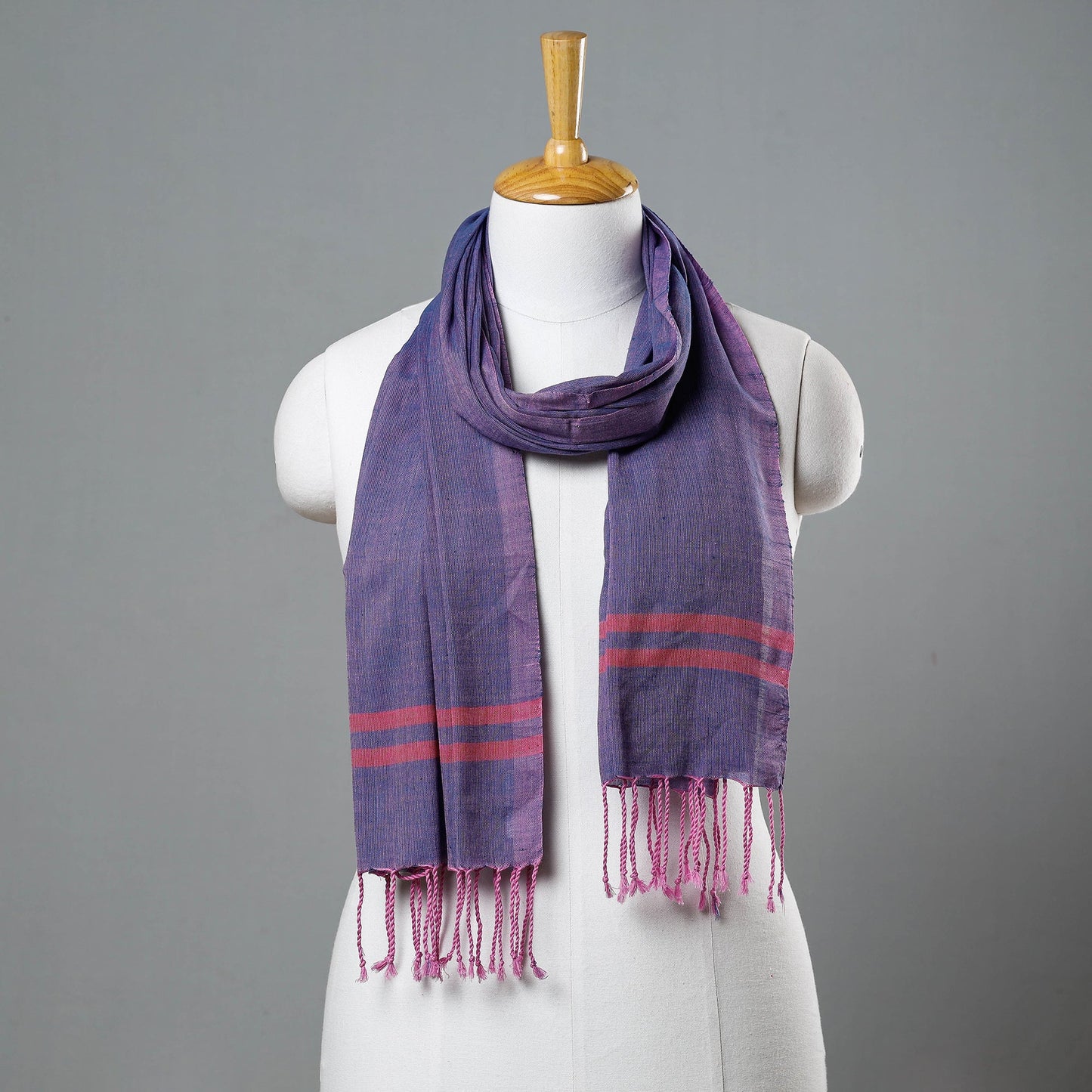  Mangalagiri Cotton Handloom Stole with Tassels 