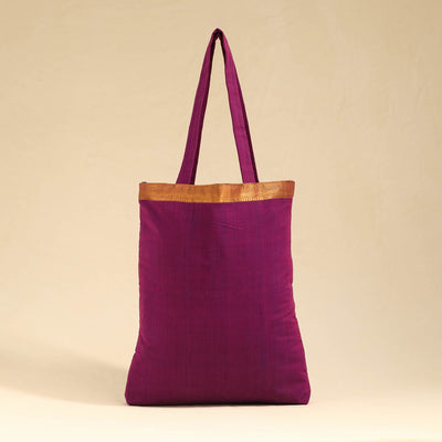Purple Mangalagiri Handloom Cotton Tote Bag Online