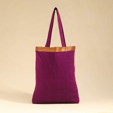 Purple Mangalagiri Handloom Cotton Tote Bag Online