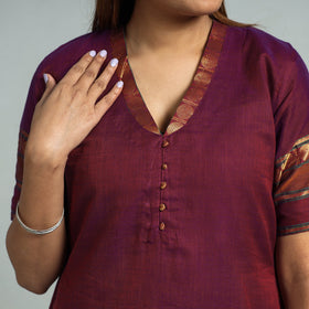 Purple - maroon - dharwad cotton kurta with palazzo &