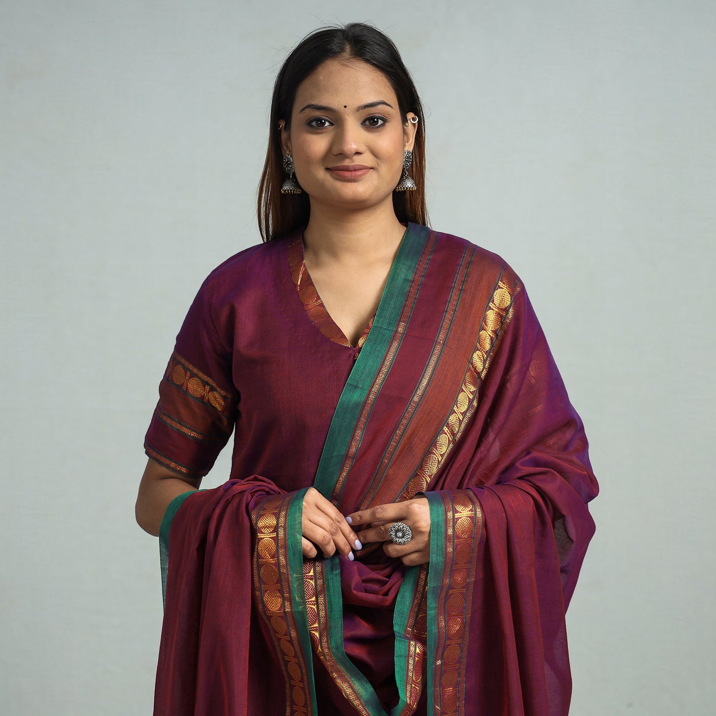 Purple - maroon - dharwad cotton kurta with palazzo &