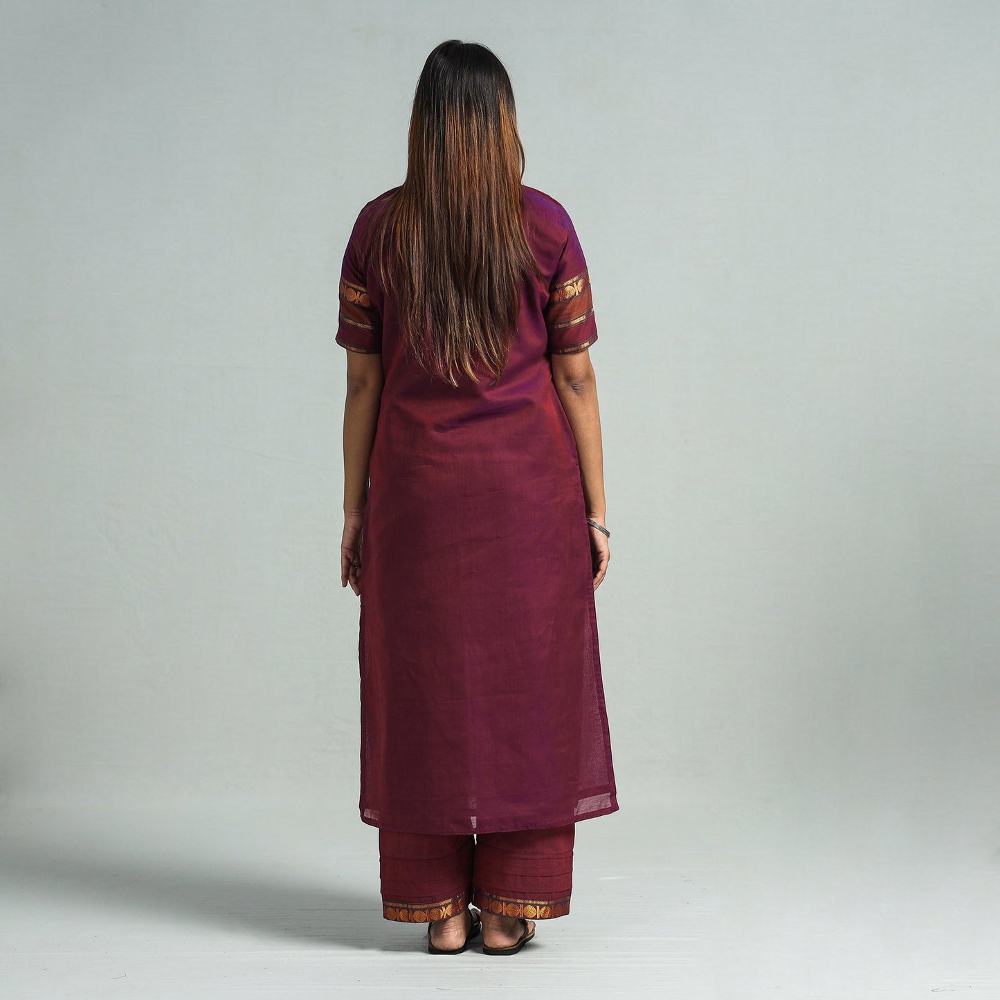 Purple - maroon - dharwad cotton kurta with palazzo &