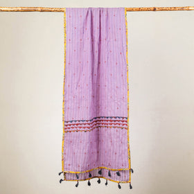 Buy Marudhara Tagai Work Ajrakh Border Cotton Stole with Tassels l iTokri.com