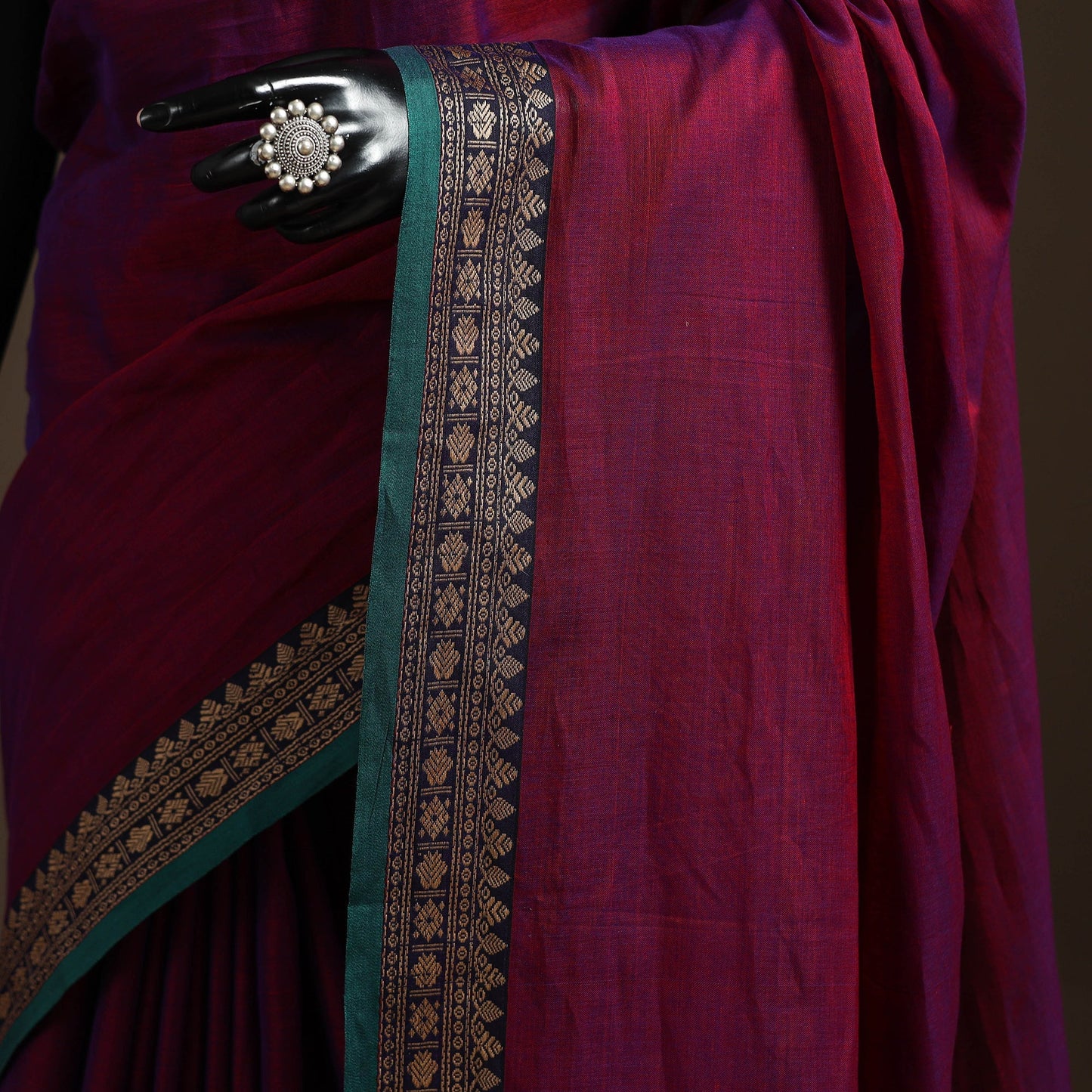 Mercerised cotton dharwad saree with thread border 07