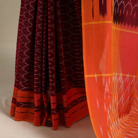 Purple - mercerised cotton handloom pochampally ikat saree