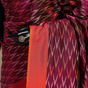 Purple - mercerised cotton handloom pochampally ikat saree