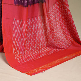 Purple - mercerised cotton handloom pochampally ikat saree