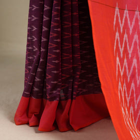 Purple - mercerised cotton handloom pochampally ikat saree