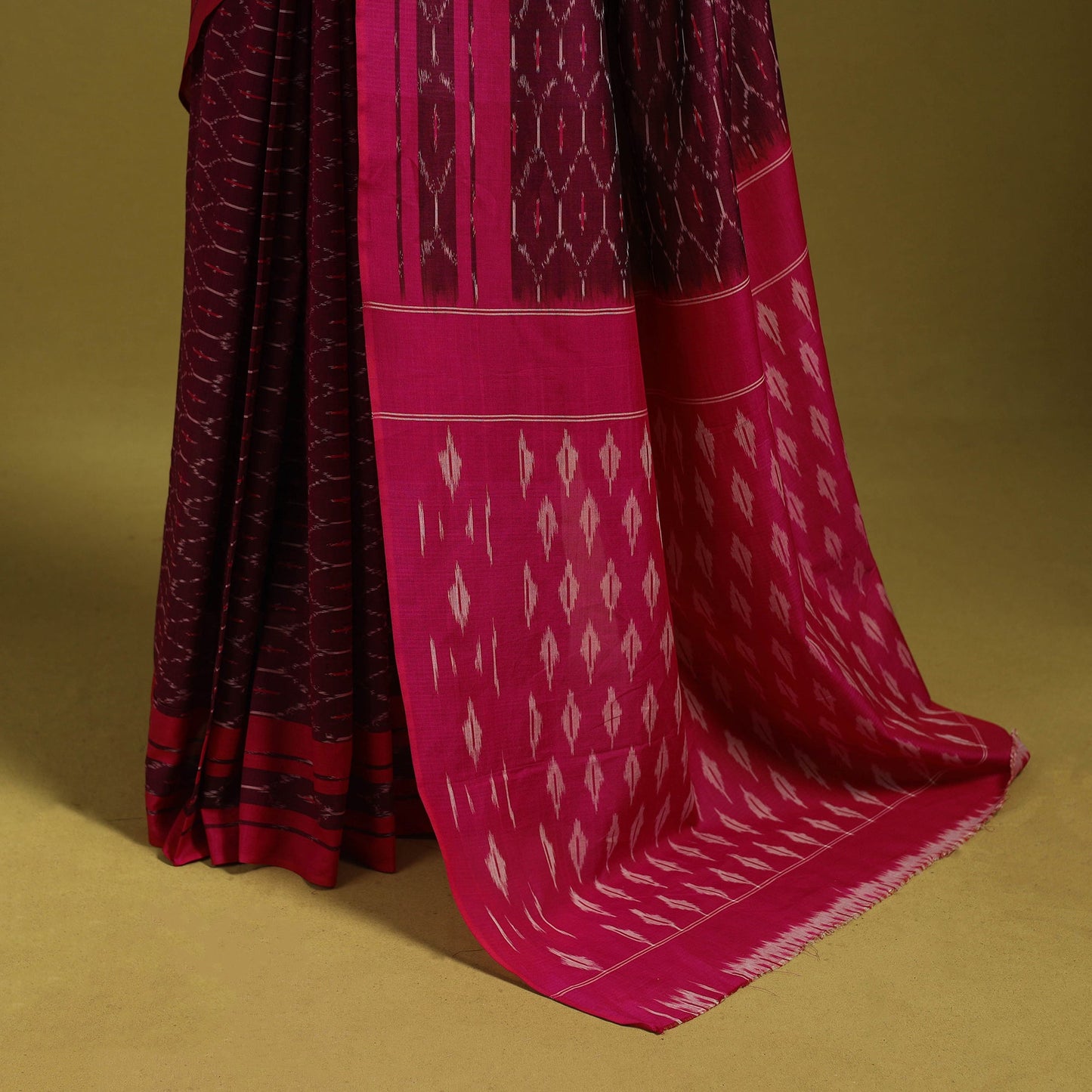 Purple - mercerised cotton handloom pochampally ikat saree