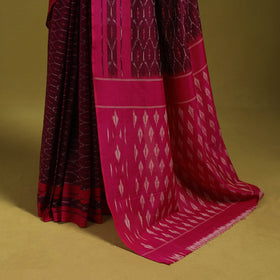 Purple - mercerised cotton handloom pochampally ikat saree