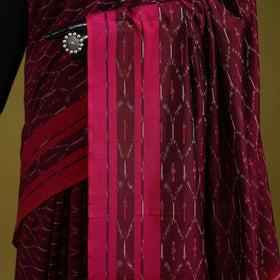 Purple - mercerised cotton handloom pochampally ikat saree