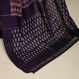 Purple - mercerised cotton handloom pochampally ikat saree