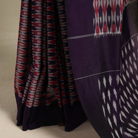 Purple - mercerised cotton handloom pochampally ikat saree