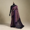 Purple - mercerised cotton handloom pochampally ikat saree