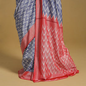 Purple Mercerised Cotton Handloom Pochampally Ikat Saree