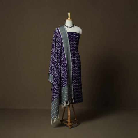 Handloom mercerised cotton pochampally ikat 2pc unstitched