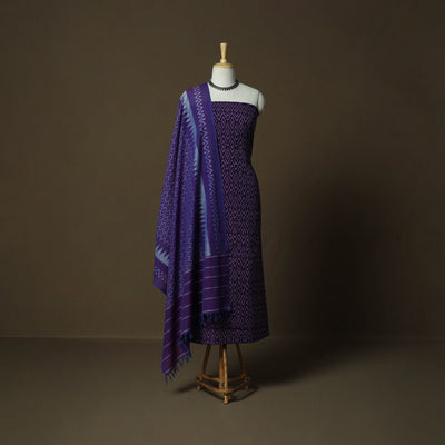 Handloom mercerised cotton pochampally ikat 2pc unstitched