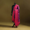 Purple - mercerised cotton pochampally ikat dupatta 07