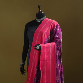 Purple - mercerised cotton pochampally ikat dupatta 07