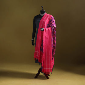 Purple - mercerised cotton pochampally ikat dupatta 17