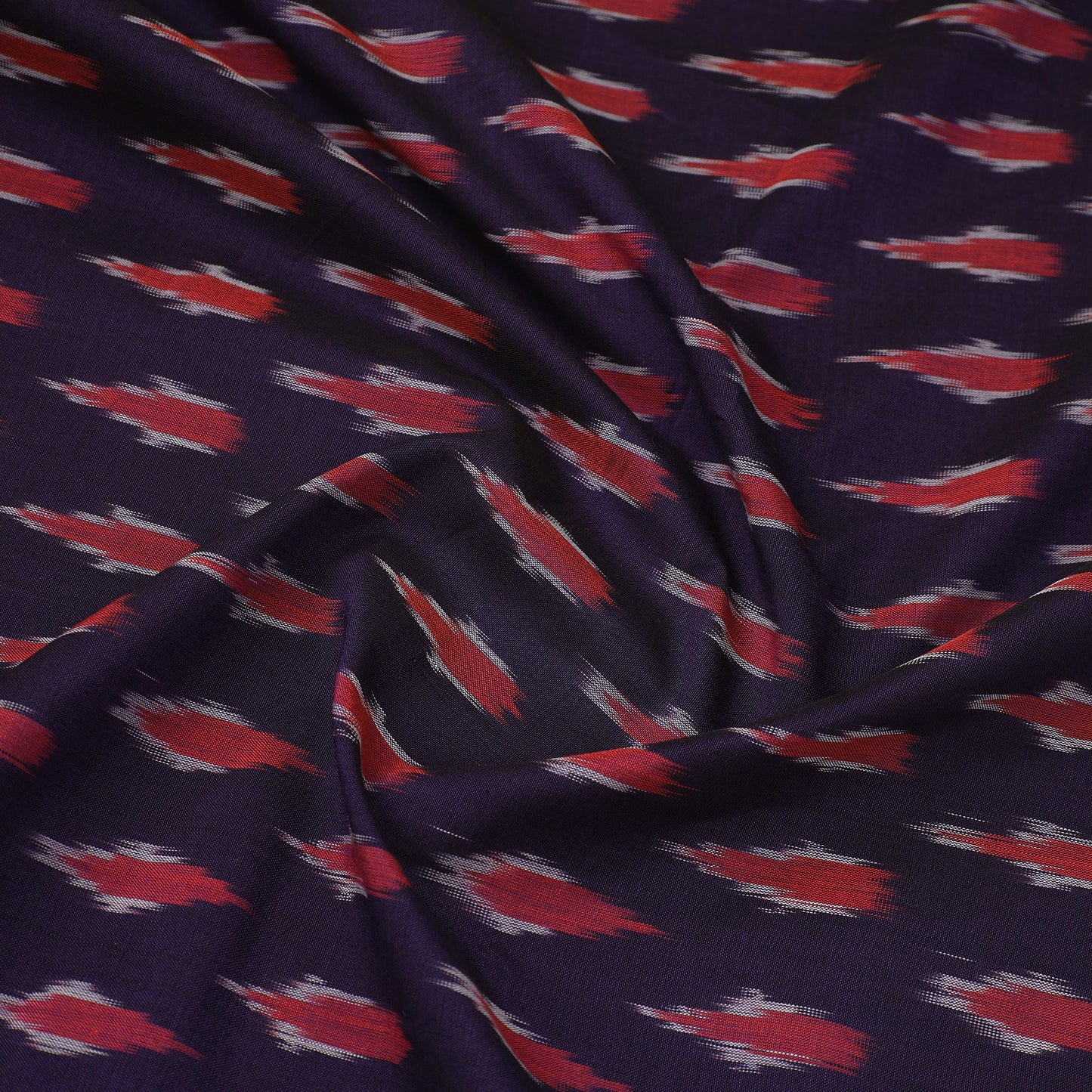  Purple Mercerised Cotton Pochampally Ikat Fabric