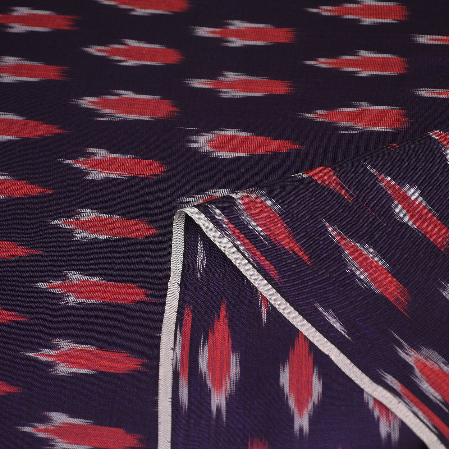  Purple Mercerised Cotton Pochampally Ikat Fabric