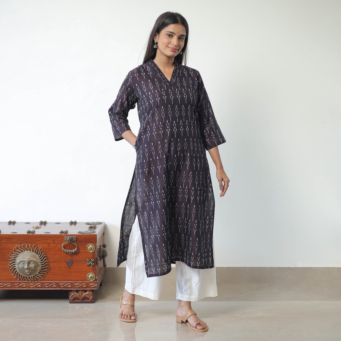  Cotton Pochampally Ikat Kurta for Women