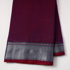  Purple Mercerised Cotton Zari Border Dharwad Fabric