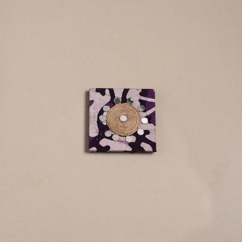 Purple - mirror work handmade fabart jute magnet 10