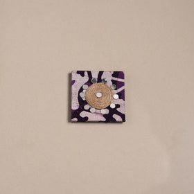 Purple - mirror work handmade fabart jute magnet 10